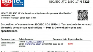 [특집-ISO/IEC JTC 1/SC 17 활동] 15. Disposition of comments on ISO/IEC CD1 18584-1