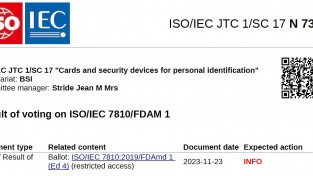 [특집-ISO/IEC JTC 1/SC 17 활동] 23. Result of voting on ISO/IEC 7810/FDAM 1