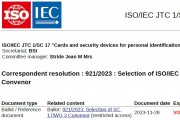 [특집-ISO/IEC JTC 1/SC 17 활동] 24. Correspondent resolution : 921/2023 : Selection of ISO/IEC JTC 1/SC 17 WG 3 Convenor