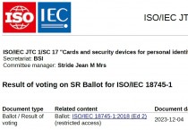 [특집-ISO/IEC JTC 1/SC 17 활동] 31. Result of voting on SR Ballot for ISO/IEC 18745-1(N 7341)