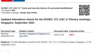 [특집-ISO/IEC JTC 1/SC 17 활동] 25. Updated Attendance sheets for the ISO/IEC JTC 1/SC 17 Plenary meetings,Singapore, September 2023