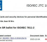 [특집-ISO/IEC JTC 1/SC 17 활동] 33. Result of voting on SR ballot for ISO/IEC 7811-2(N 7343)