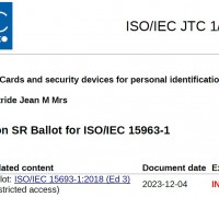 [특집-ISO/IEC JTC 1/SC 17 활동] 29. Result of voting on SR Ballot for ISO/IEC 15963-1 (M 7339)