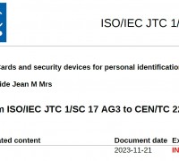 [특집-ISO/IEC JTC 1/SC 17 활동] 22. Liaison report from ISO/IEC JTC 1/SC 17 AG3 to CEN/TC 224