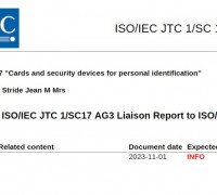 [특집-ISO/IEC JTC 1/SC 17 활동] 19. Liaison report : ISO/IEC JTC 1/SC17 AG3 Liaison Report to ISO/TC 307