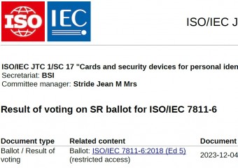 [특집-ISO/IEC JTC 1/SC 17 활동] 34. Result of voting on SR ballot for ISO/
