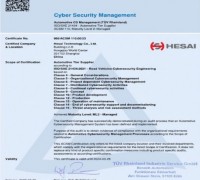 [미국] 헤사이, 자동차 사이버 보안 관리 국제 표준 ISO/SAE 21434 인증 획득